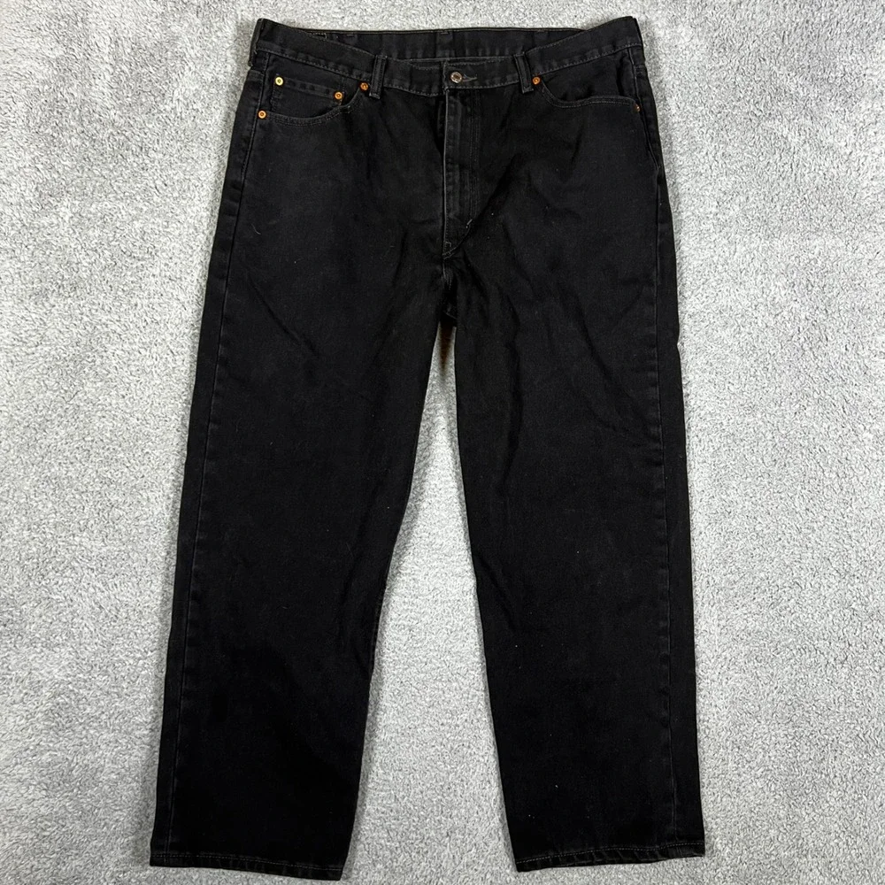 Levi's 550 Relaxed Fit‎ Jeans Mens 42x30 Black Excellent Tapered Leg Denim
